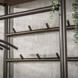 Meuble Porte-Manteau Bois et Acier Crochets