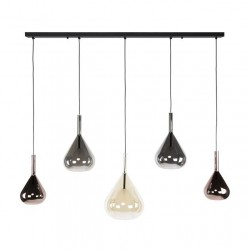 Suspension Goutte 5 Lampes Fond Blanc