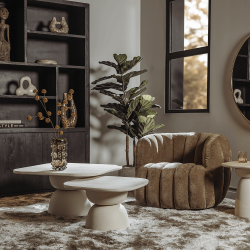 Table d'appoint blanc cassé 45 cm