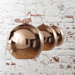 Suspension ronde en cuivre de style rétro vintage 3 ampoules