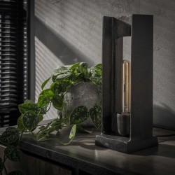 Lampe de table structure en métal noir forme de H style industriel