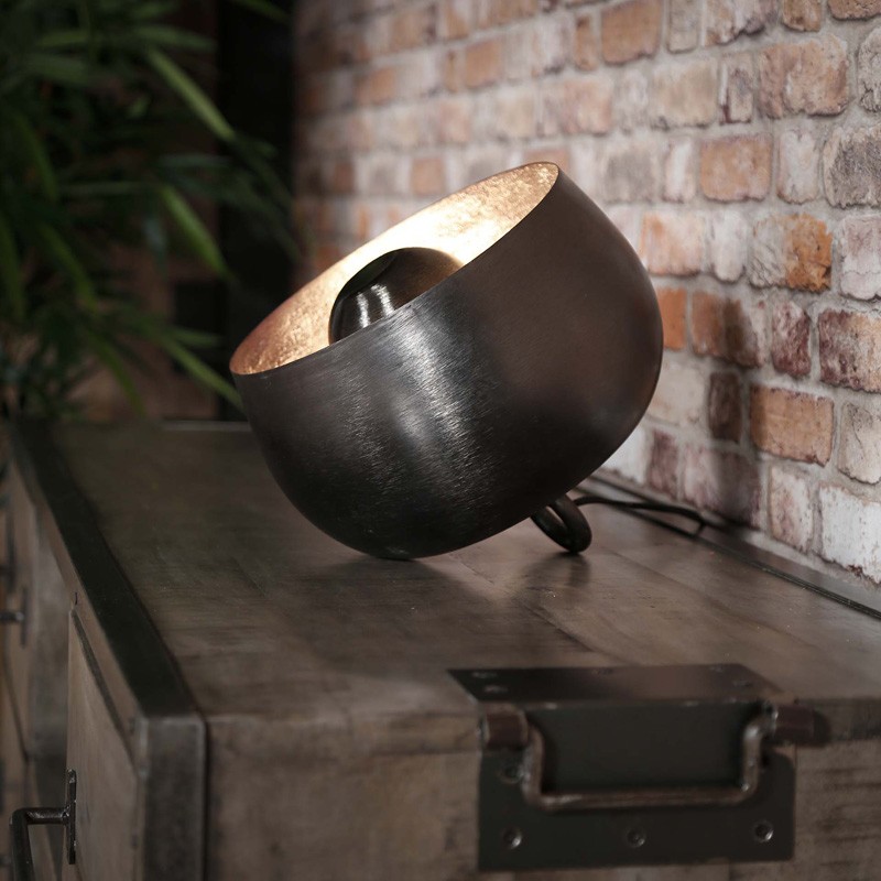 Lampe de table rond ouvert en métal sans pied de style contemporain