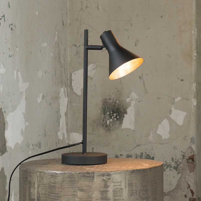 Lampe de table spot noir en métal style industriel et moderne
