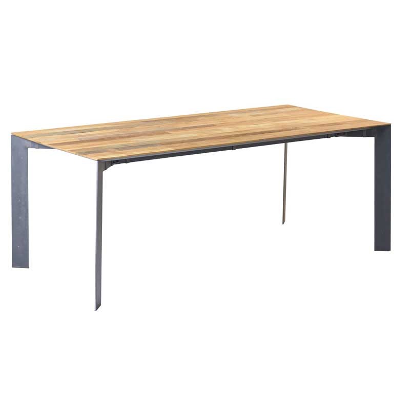 Table à manger teck et métal Pandore Table à manger teck et métal Pandore