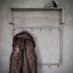 Porte manteau avec étagère et tringle en métal