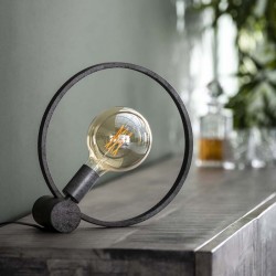 Lampe de table circule une ampoule de style industriel contemporain